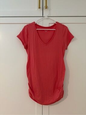 Motherhood Maternity Side Ruched Short Sleeve V-Neck Tees - Lot of 4